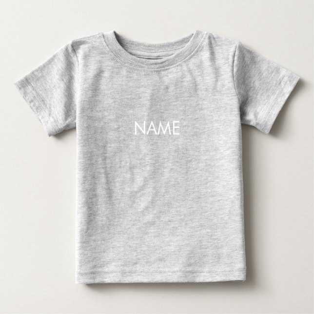 Anpassa till namn, textminimalistiskt vitt brev t shirt (Framsida)
