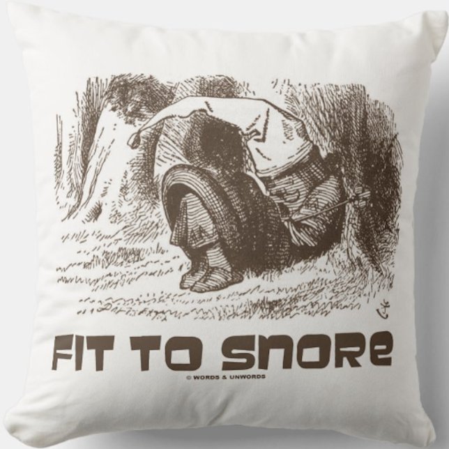 Anpassa till Snore Red Kung Snoring Sleeping Wonde Kudde (Throw pillow featuring Wonderland's Red King along with the caption "Fit To Snore")