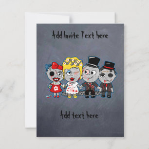 Anpassa tillbehör till Zombies bröllop bride groom Inbjudningar