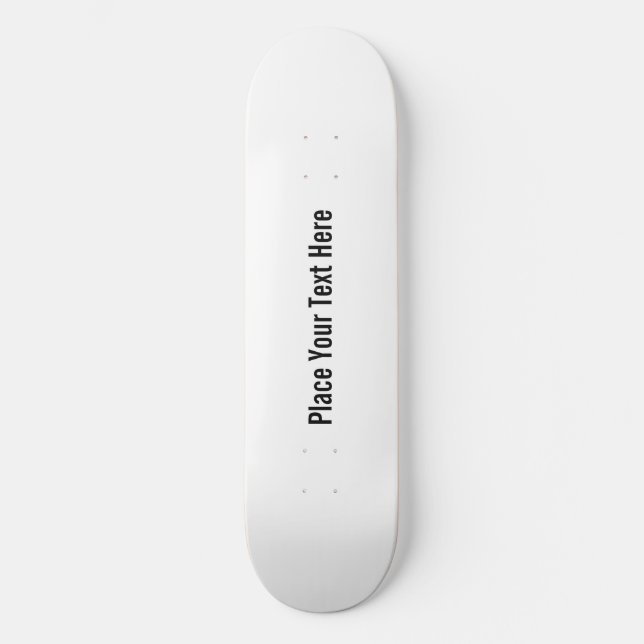 Anpassa tomt vitt skateboard bräda 19,5 cm (Framsida)