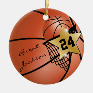 Anpassa Toppen ⭐ Star Player 🏀 Basketball Julgransprydnad Keramik
