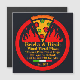 Anpassa Träeldad Pizza Restaurang Promo Magnet