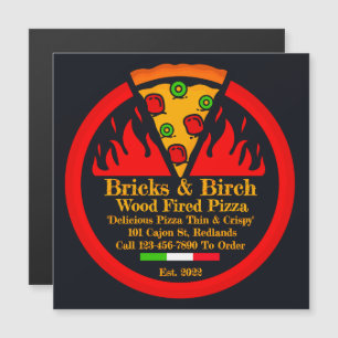 Anpassa Träeldad Pizza Restaurang Promo Magnet