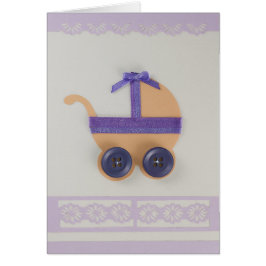 Anpassa transport av persikor och lila baby hälsningskort