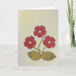 Anpassa tre blommor från röda födelsedag kort