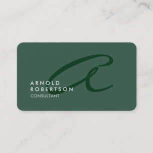 Anpassa Trendiget Monogram Plain Grått Grönt Visitkort