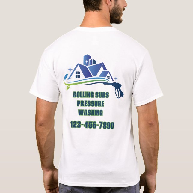 Anpassa tryck som Tvättar Business Promotional T Shirt (Baksida)