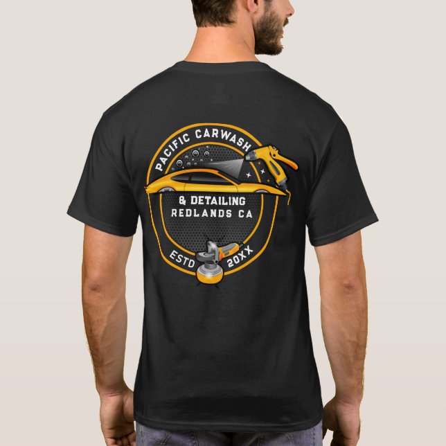 Anpassa tvättdetaljeraren bakåt endast Guld T Shirt (Baksida)