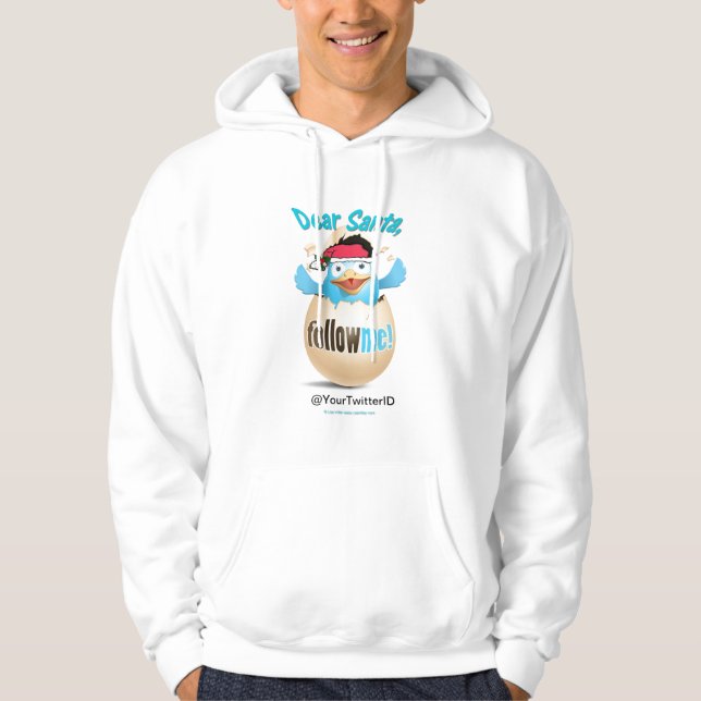 Anpassa Twitter Bästa julklapp Hoodie (Framsida)