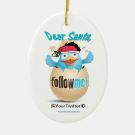 Anpassa Twitter Kära Santa Helgdag Ornament