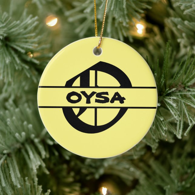 Anpassa utsmyckningen Namn Brev Julgransprydnad Keramik (Träd)