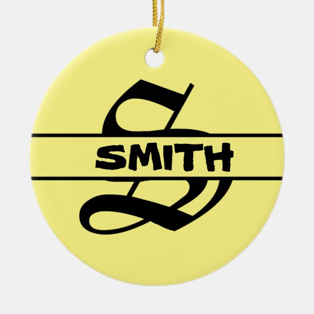 Anpassa utsmyckningen Namn Brev Julgransprydnad Keramik (Framsidan)