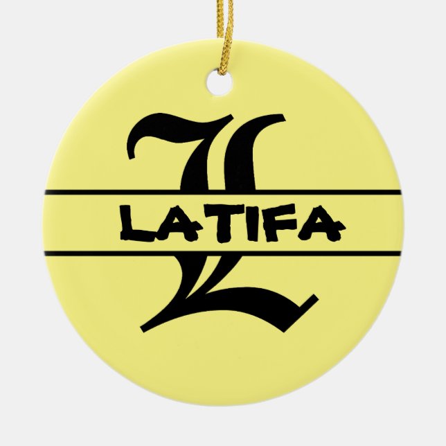 Anpassa utsmyckningen Namn Brev Julgransprydnad Keramik (Framsidan)