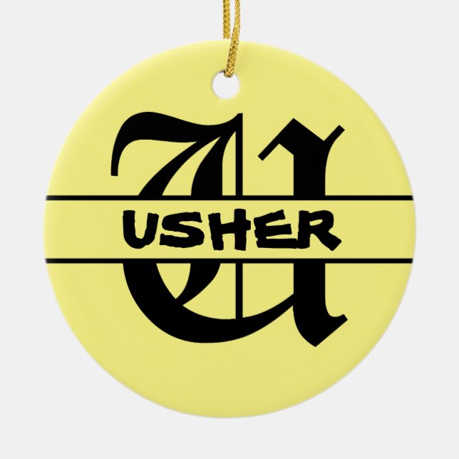 Anpassa utsmyckningen Namn Brev Julgransprydnad Keramik (Framsidan)