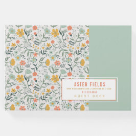 Anpassa vackert botaniskt Blommönster Gästböcker