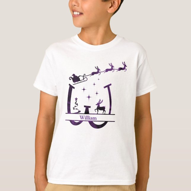 Anpassa vackert W-julalfabet T Shirt (Framsida)