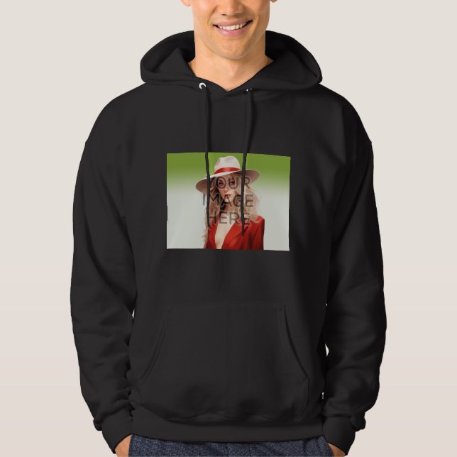 Anpassa Vågrät Anpassningsbar Hoodie Shirt (Framsida)