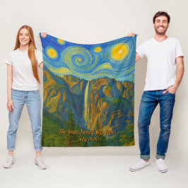 Anpassa van Gogh Yosemite Valley Familjesemester Fleecefilt