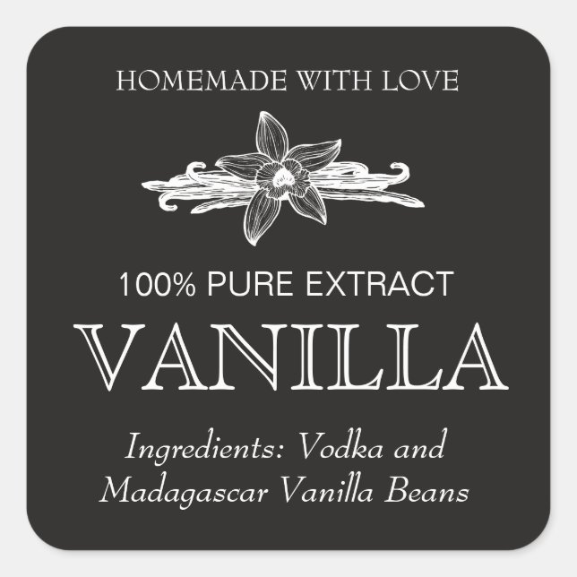 Anpassa Vaniljextrakt etikett VE005_04sqcu (Framsida)