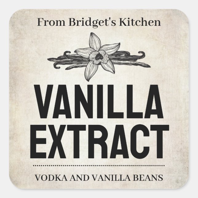Anpassa Vaniljextrakt etikett VE011_01sqv2 (Framsida)