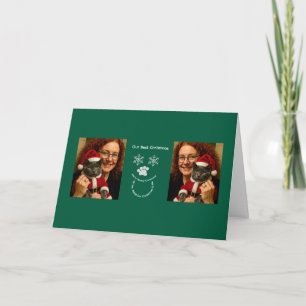 Anpassa Vår Bästa Jul ,Katt Foto Kort