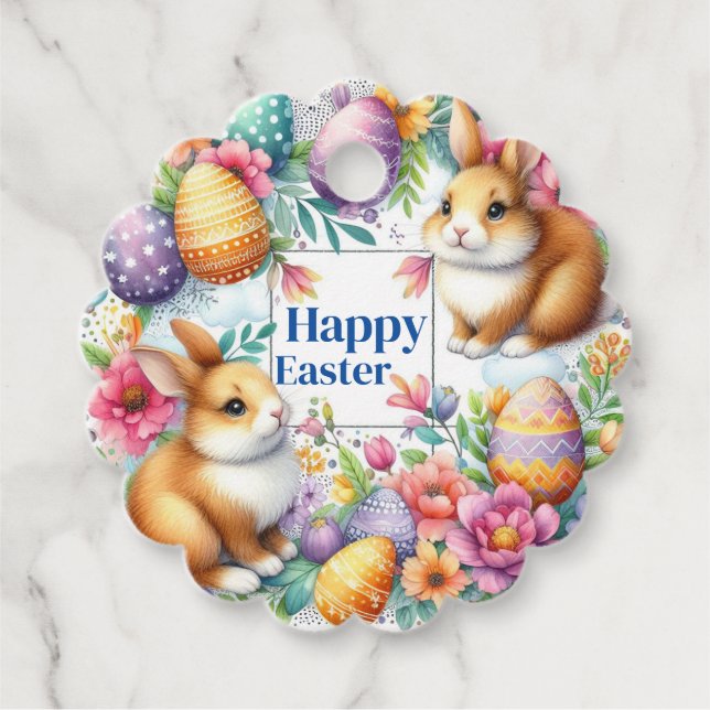 Anpassa Vår blommor-Märkrna i Påsk Gåvor Etiketter (Framsida)