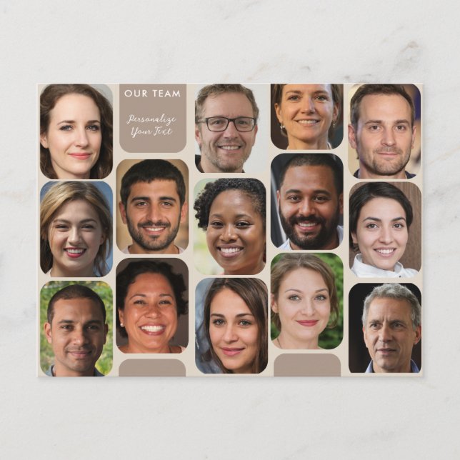 Anpassa vårt team till 14 foton Classy Taupe Moder Vykort (Framsida)