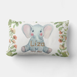 Anpassa vattenfärgen elefantgrönyngelyngel lumbarkudde