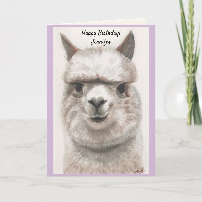 Anpassa vattenfärgen för födelsedagskort i NAMN Helgkort (Framsida)