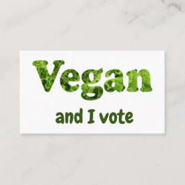 Anpassa Vegan Aktivist Röstare Visitkort