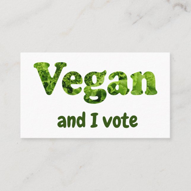 Anpassa Vegan Aktivist Röstare Visitkort (Framsida)
