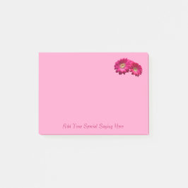 Anpassa Vibrant Ro Rosa Gerbera Daisy Anteckningsb Post-it Block