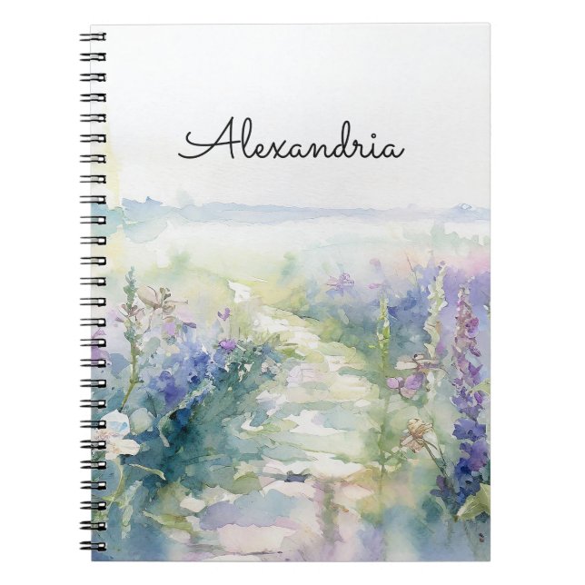 Anpassa Vild Lavender-blommor Anteckningsbok (Framsidan)