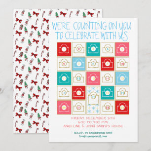 Anpassa vintage Advent Calendar Inbjudningar