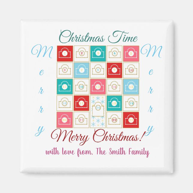 Anpassa vintage Advent Calendar Magnet (Framsidan)