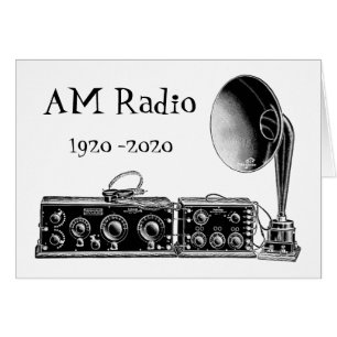 Anpassa Vintage AM-radiomottagare Hälsningskort