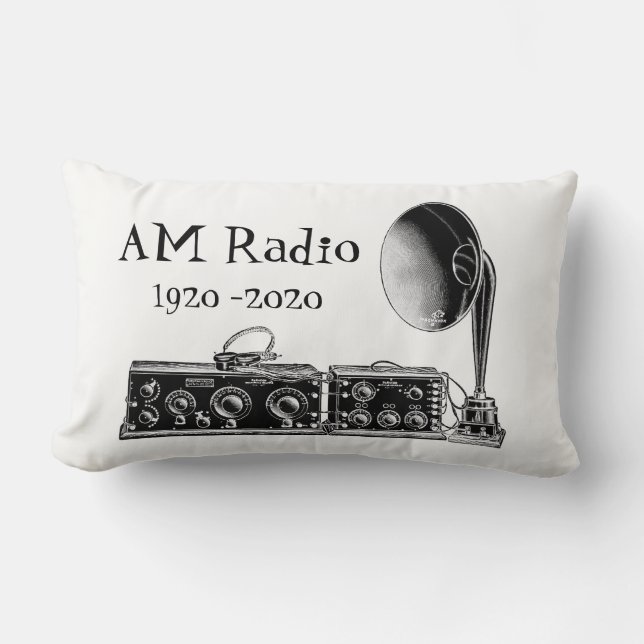 Anpassa Vintage AM-radiomottagare Lumbarkudde (Framsida)