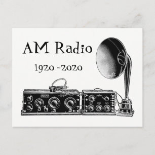 Anpassa Vintage AM-radiomottagare Vykort