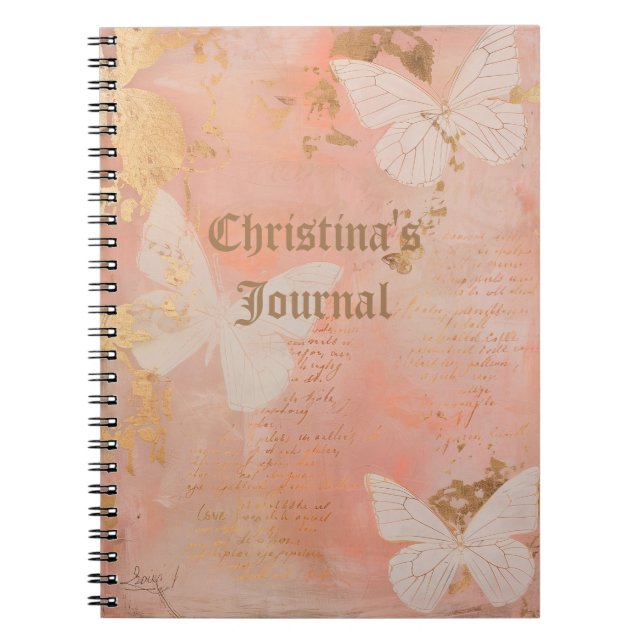 Anpassa Vintage Butterfly Journal Anteckningsbok (Framsidan)