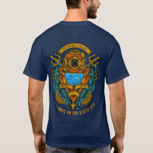 Anpassa Vintage Deep Sea Scuba Diver Poseidon T Shirt