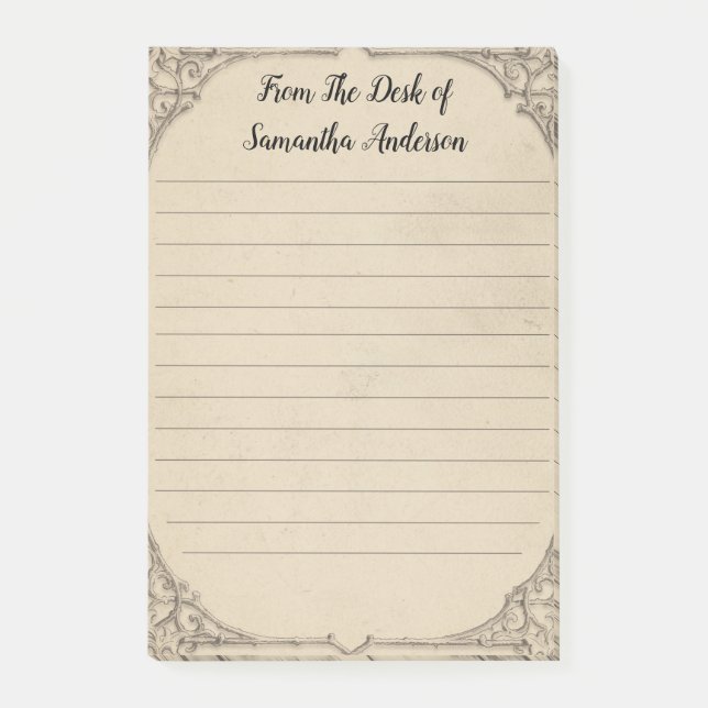 Anpassa Vintage Distress Antique Personal Post-it Block (Framsida)