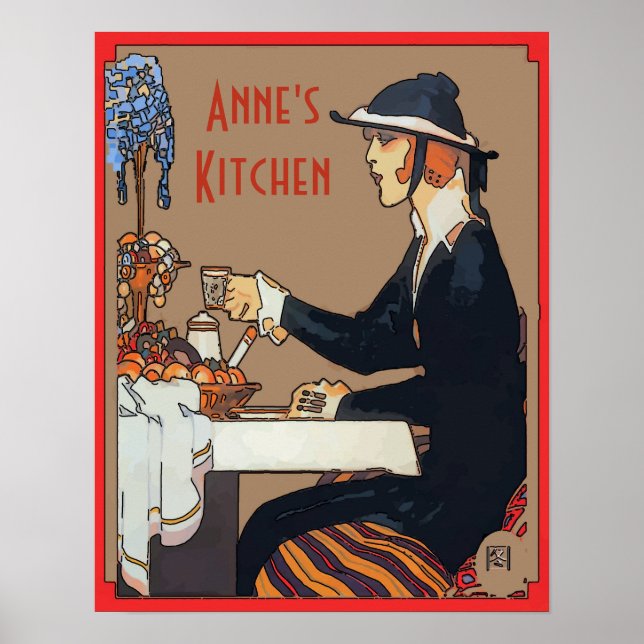 Anpassa Vintage Koffeskylt Poster (Framsidan)