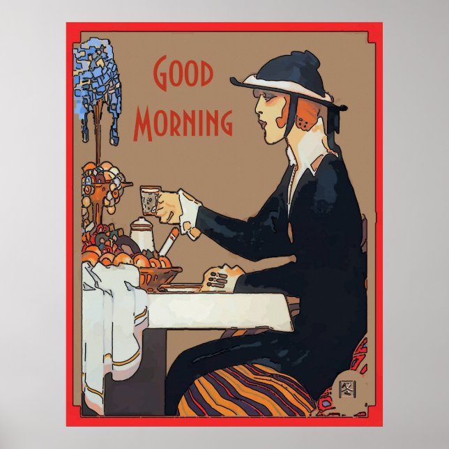 Anpassa Vintage Koffeskylt Poster (Framsidan)