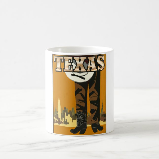 Anpassa Vintage Texas-Poster Kaffemugg (Center)