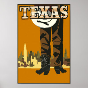 Anpassa Vintage Texas-Poster Poster