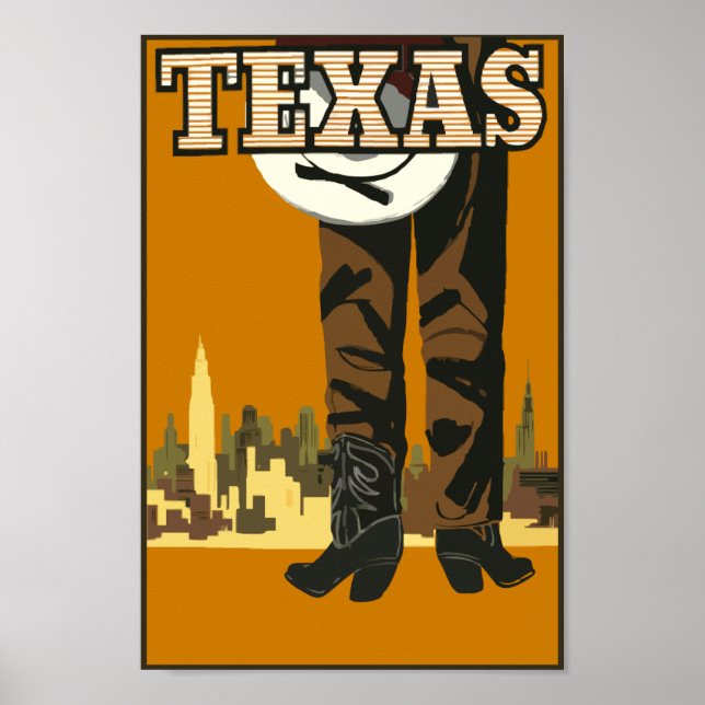 Anpassa Vintage Texas-Poster Poster (Framsidan)