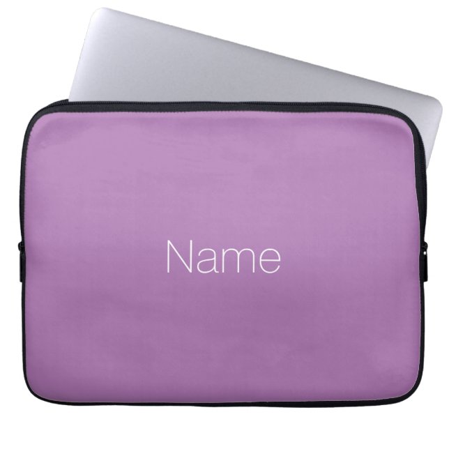 Anpassa vit elegant för Namn eller textlavender Laptop Fodral (Framsidan)