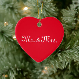 Anpassa vitt monokulärt Initialer-par Julgransprydnad Keramik