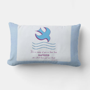 Anpassa, Vuxen Baptism Dove på Blue Lumbarkudde