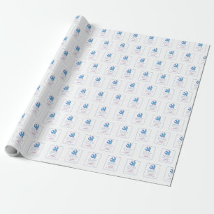 Anpassa, Vuxen Baptism Dove på Blue Presentpapper